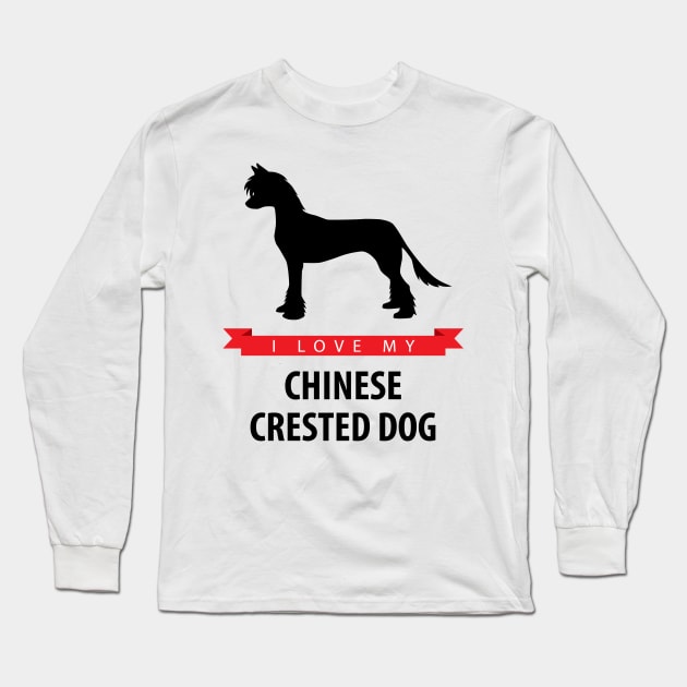 I Love My Chinese Crested Dog Long Sleeve T-Shirt by millersye